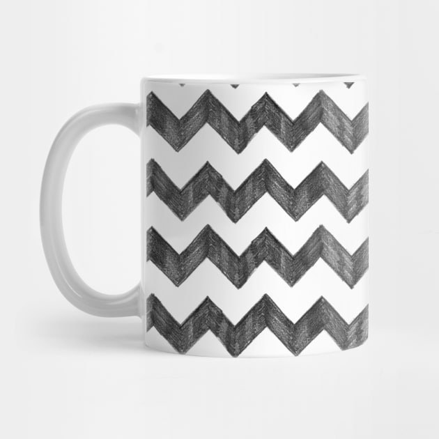 Pencil Zig Zag - Monochrome stripe by crumpetsandcrabsticks